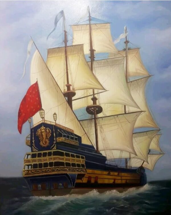 نقاشی رنگ روغن رئال کشتی